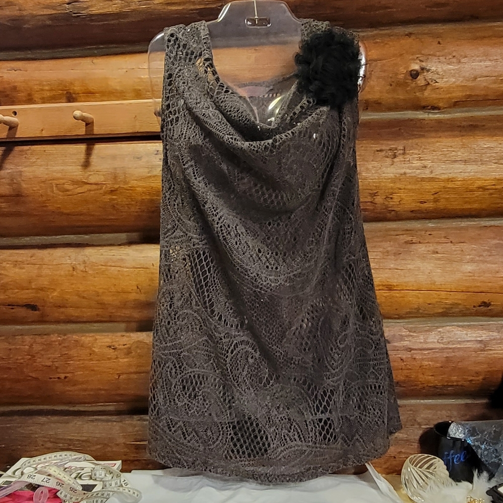 "My Pretty Angel" SzXl brown lace tunic/ cover up